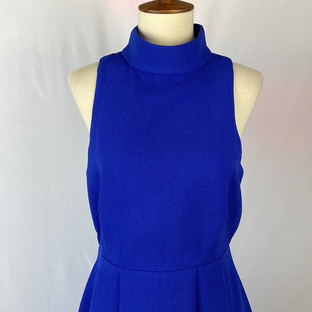 Lulu's Blue Fit and Flare Sleeveless Dress with Open Back - Size Medium - Picture 3 of 17